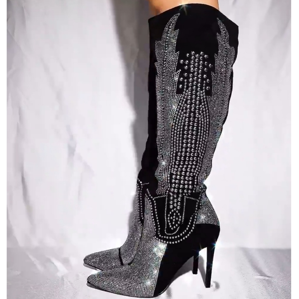 ๐๐๐จ๐ฉ Siz 6 ๐๐ฅRhinestone & Studded Boot - Picture 12 of 15